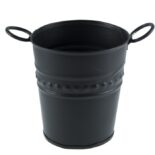 سطل گالوانیزه مدل دسته گوشواره ای (رنگ مشکی)