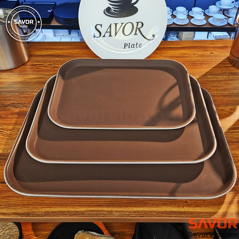 سینی مستطیل استپ دار سایز 38*50 فروشگاه اینترنتی ساور Savor | ظروف و تجهیزات کافه و رستوران سینی مستطیل استپ دار سایز 38*50
