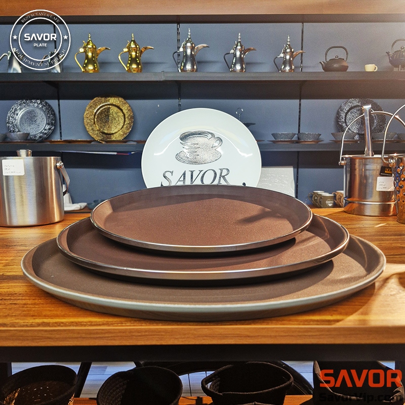 سینی گرد استپ دار - حلقه استیل سایز 45 فروشگاه اینترنتی ساور Savor | ظروف و تجهیزات کافه و رستوران سینی گرد استپ دار - حلقه استیل سایز 45